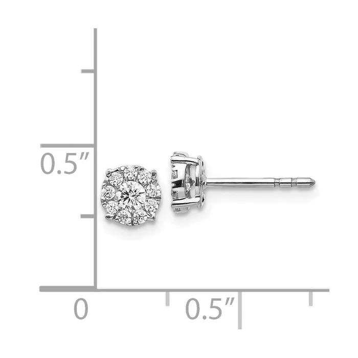 Earrings Jewelry 14k White Gold Diamond Cluster Post Earrings Earrings Jewelry 14k White Gold Diamond Cluster Post Earrings