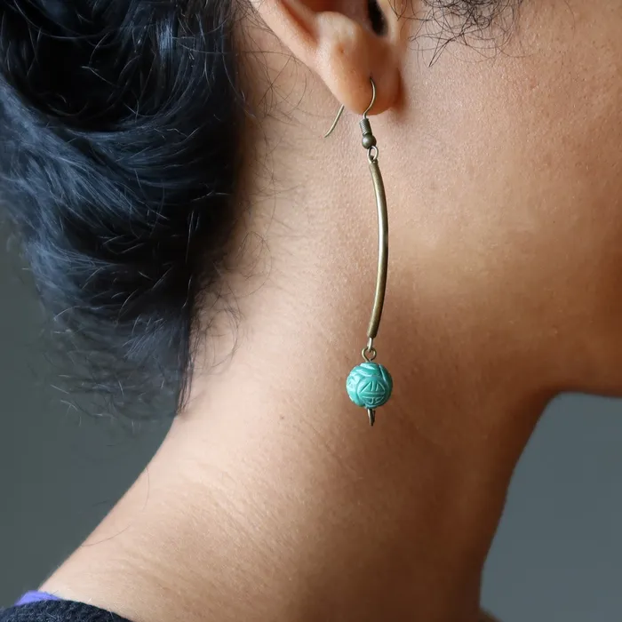 Earrings Satin Crystals Malachite Earrings Green Emerald Isle Curves