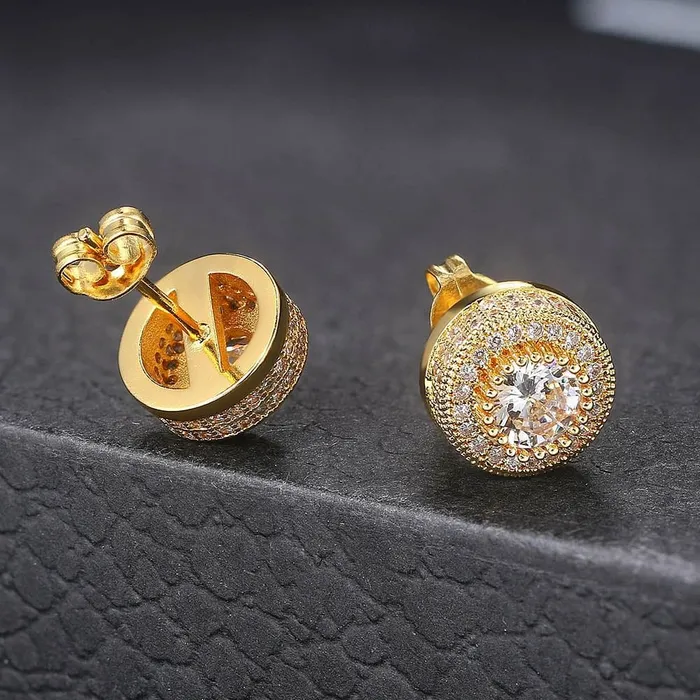 Earrings VVS Jewelry VVS Jewelry Iced Button Stud Earrings