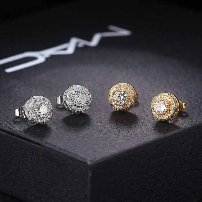 Earrings VVS Jewelry VVS Jewelry Iced Button Stud Earrings