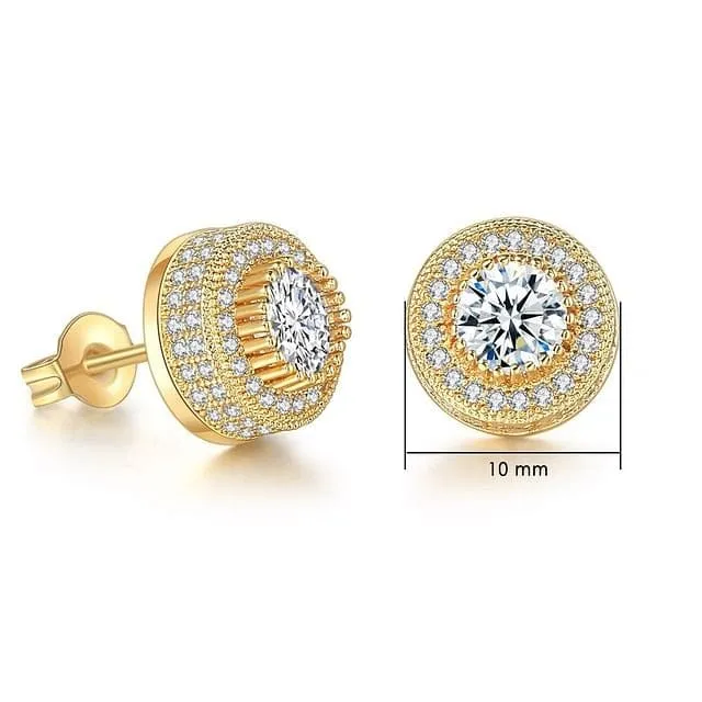 Earrings VVS Jewelry VVS Jewelry Iced Button Stud Earrings