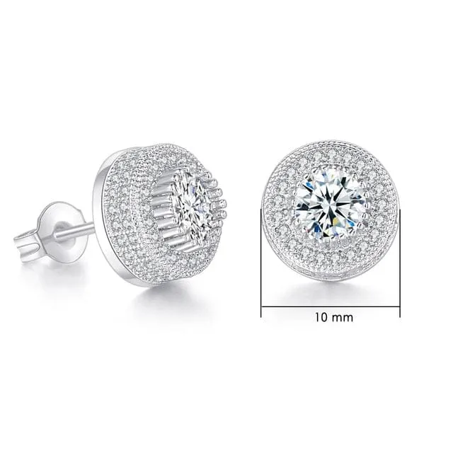 Earrings VVS Jewelry VVS Jewelry Iced Button Stud Earrings