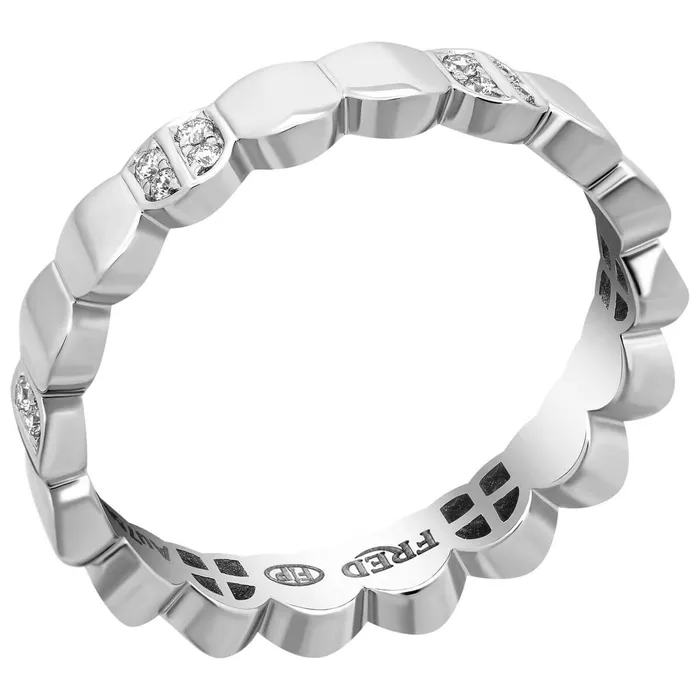 Fred of Paris Rings Fred of Paris Womens Ring Une Ile Dor Diamond Arc WG Size 65 4B0777053