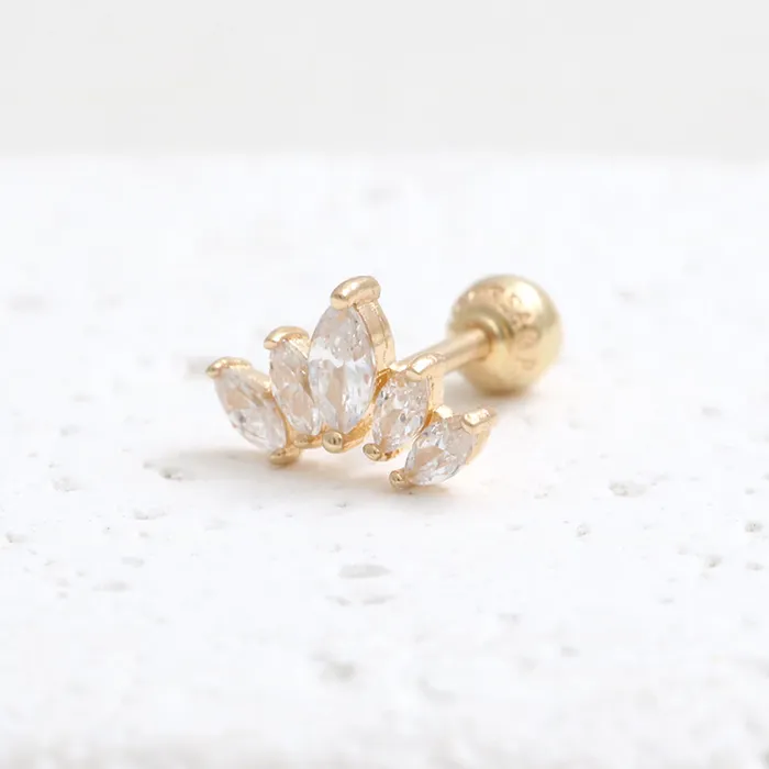 from J Shop CZ Tiara Ear Piercing Earrings