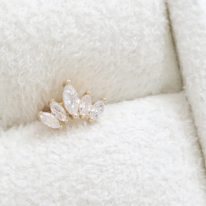from J Shop CZ Tiara Ear Piercing Earrings