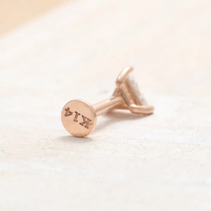 from J Shop Rings Triangle Cut CZ Internally Labret