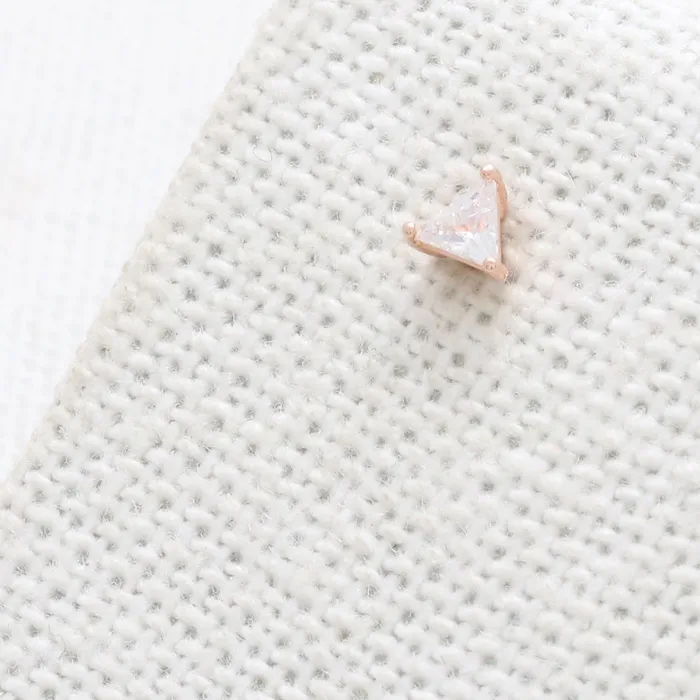 from J Shop Rings Triangle Cut CZ Internally Labret