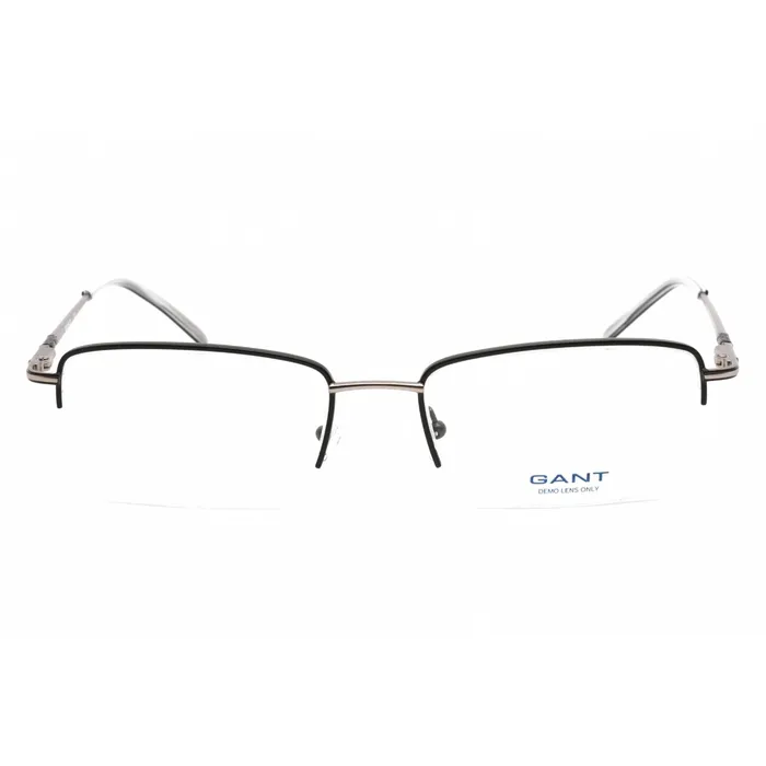 Gant Mens Eyeglasses Half Rim BlackSilver Rectangular Shaped Frame GAA577 Z43 Gant Rings