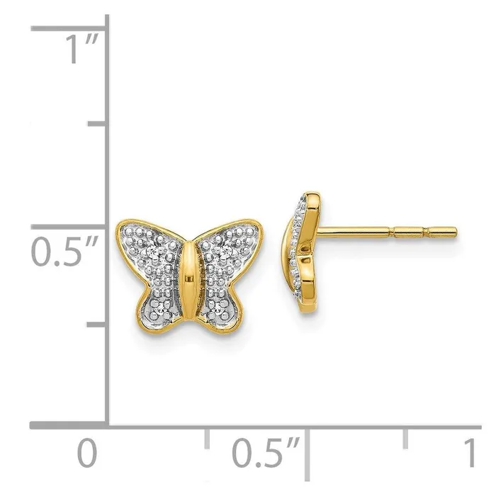 Jewelry 14k wRhodium Diamond Butterfly Post Earrings Earrings Jewelry 14k wRhodium Diamond Butterfly Post Earrings Earrings