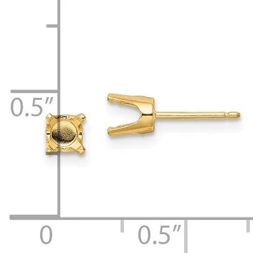 Jewelry Earrings 14k 45mm Round Stud Earring Mounting wbacks No Stones Included Jewelry Earrings 14k 45mm Round Stud Earring Mounting wbacks No Stones Included