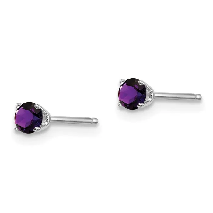 Jewelry Earrings 14k White Gold 3mm Amethyst Stud Earrings Jewelry Earrings 14k White Gold 3mm Amethyst Stud Earrings