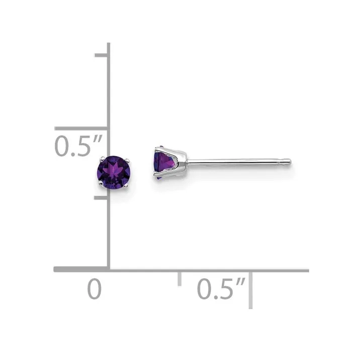 Jewelry Earrings 14k White Gold 3mm Amethyst Stud Earrings Jewelry Earrings 14k White Gold 3mm Amethyst Stud Earrings