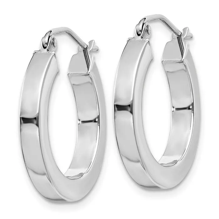 Jewelry Earrings 14k White Gold Square Tube Hoop Earrings Jewelry Earrings 14k White Gold Square Tube Hoop Earrings