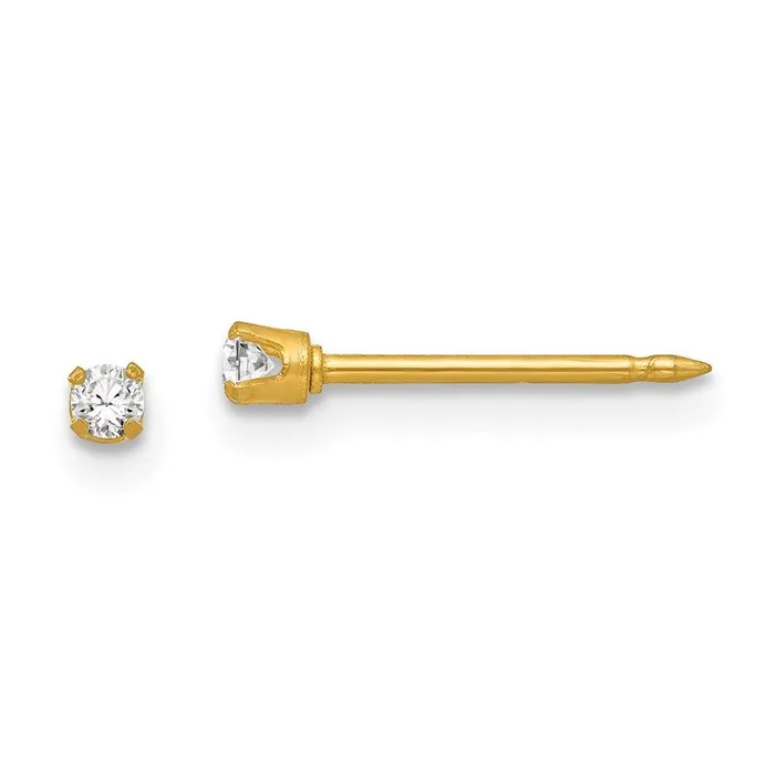Jewelry Earrings Inverness 18k 2mm CZ Post Earrings