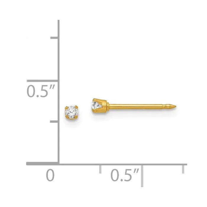 Jewelry Earrings Inverness 18k 2mm CZ Post Earrings Jewelry Earrings Inverness 18k 2mm CZ Post Earrings