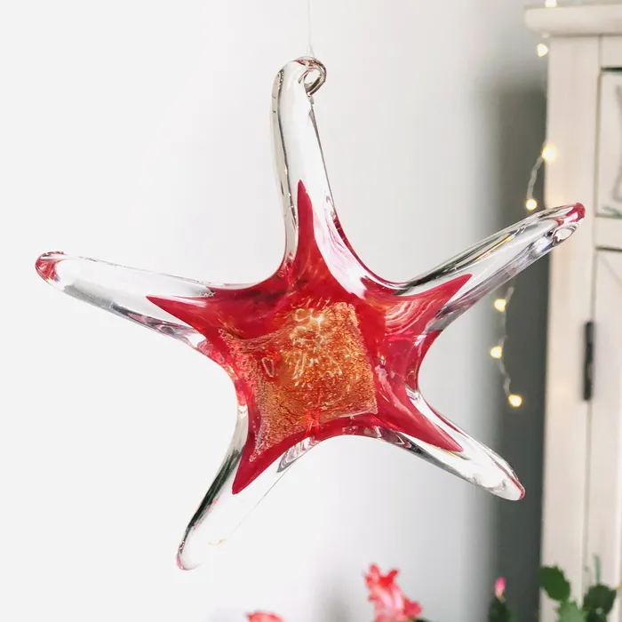 July Birthstone Hanging Star Luke Adams Glass Blowing Studio Necklaces