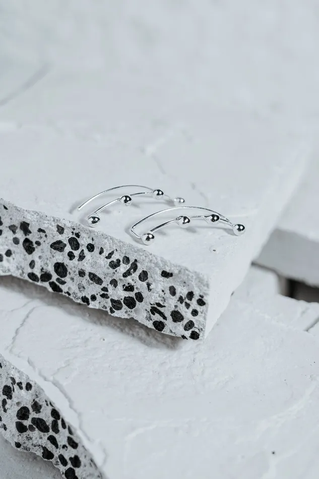 Kty Earrings Bubble Gap Bubble Line Earrings Silver