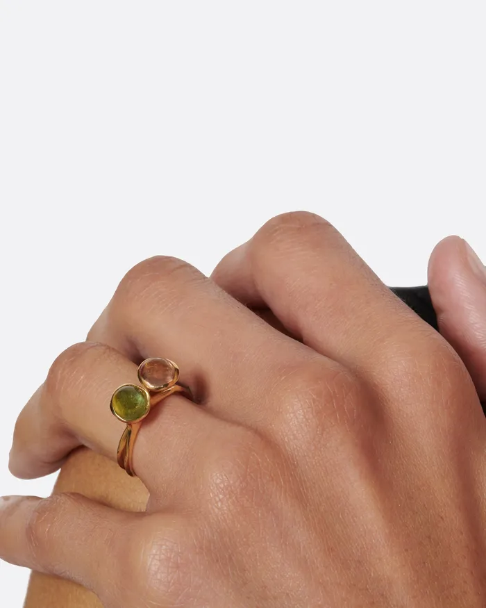 KIKA ALVARENGA Green Tourmaline Alianca Flor Ring Rings