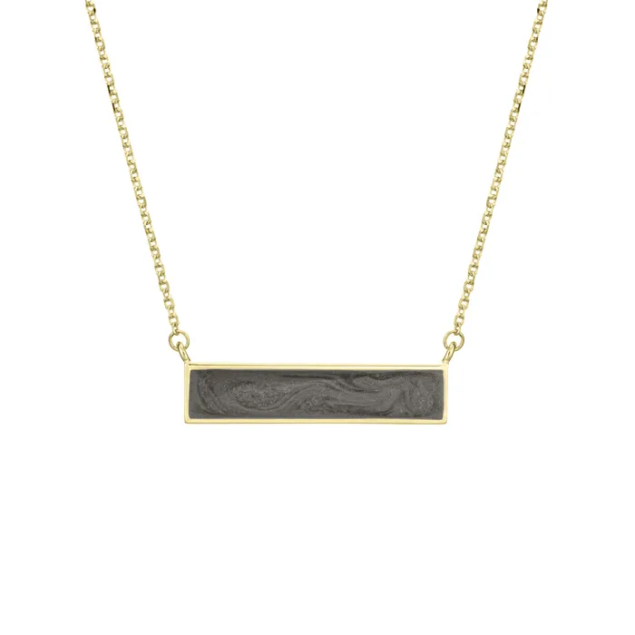 Lateral Bar Cremation Necklace in 14K Yellow Gold closebymejewelry Necklaces Lateral Bar Cremation Necklace in 14K Yellow Gold closebymejewelry Necklaces