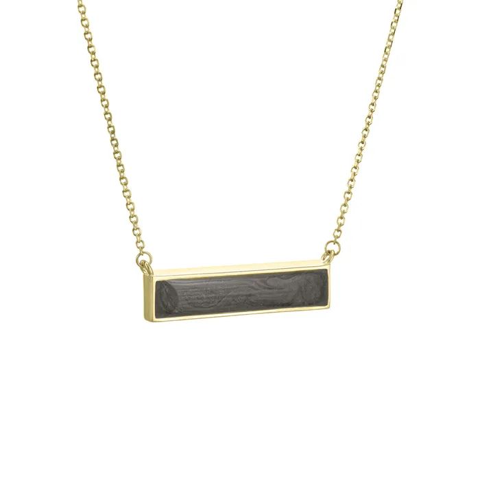 Lateral Bar Cremation Necklace in 14K Yellow Gold closebymejewelry Necklaces