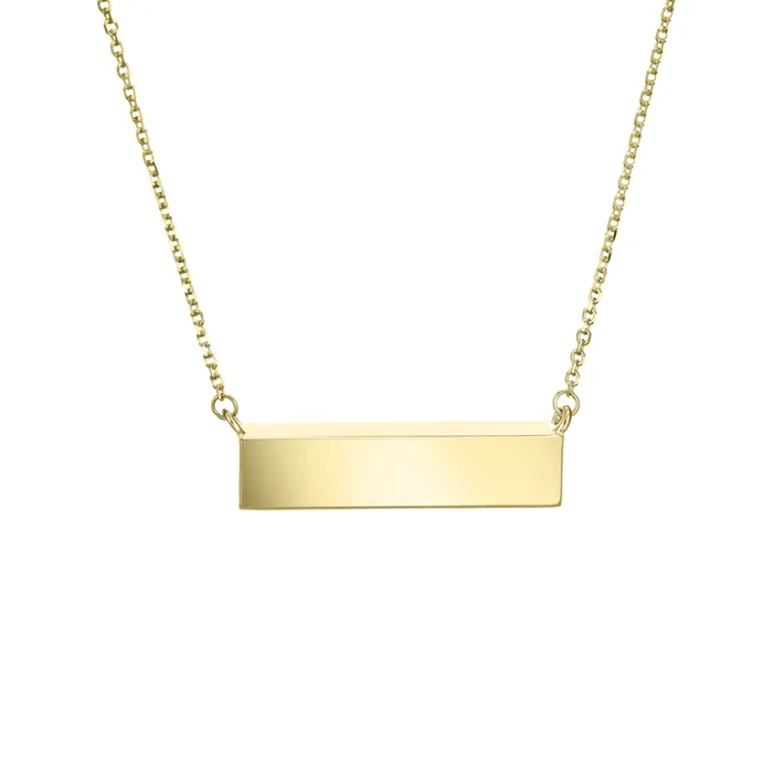 Lateral Bar Cremation Necklace in 14K Yellow Gold closebymejewelry Necklaces