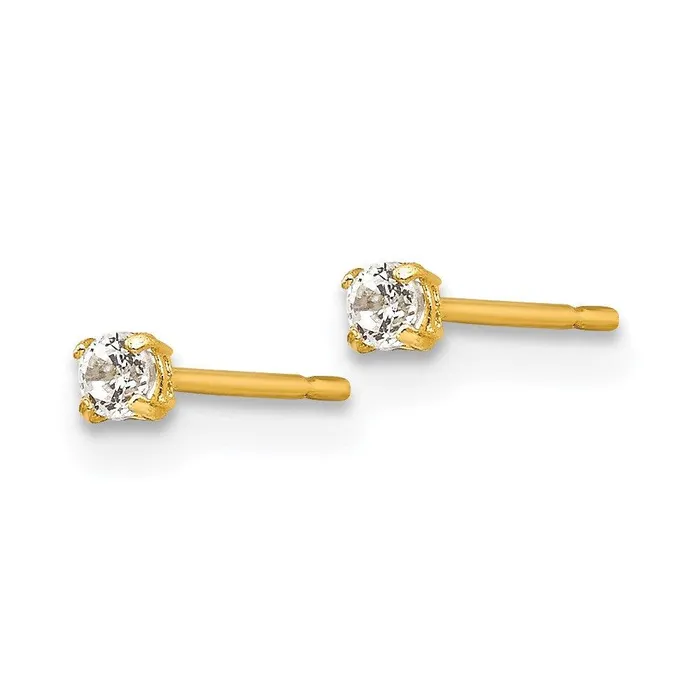 Madi K Kids 14k 2mm Round CZ Basket Set Stud Earrings Jewelry Earrings Madi K Kids 14k 2mm Round CZ Basket Set Stud Earrings Jewelry Earrings