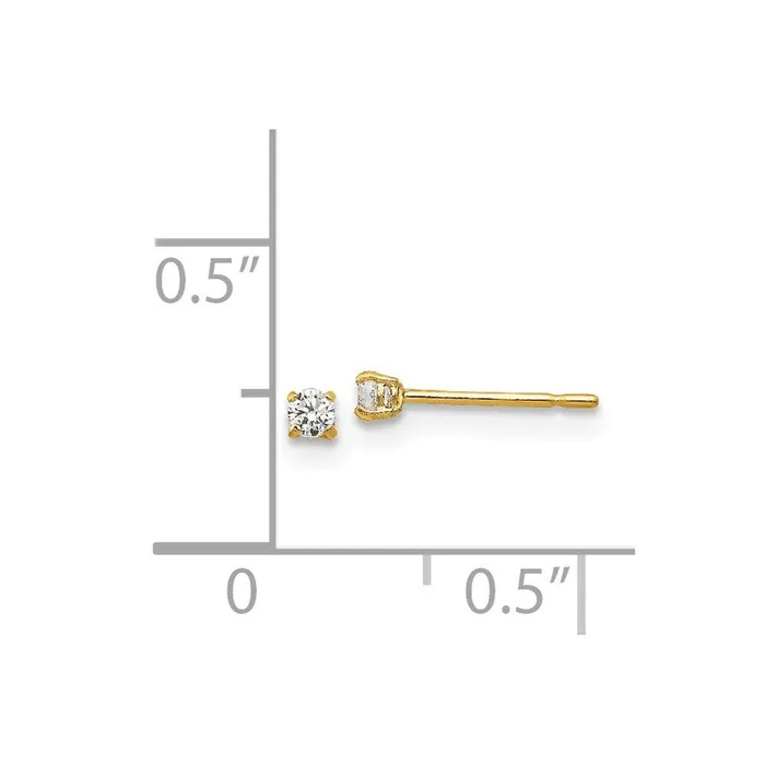 Madi K Kids 14k 2mm Round CZ Basket Set Stud Earrings Jewelry Earrings Madi K Kids 14k 2mm Round CZ Basket Set Stud Earrings Jewelry Earrings