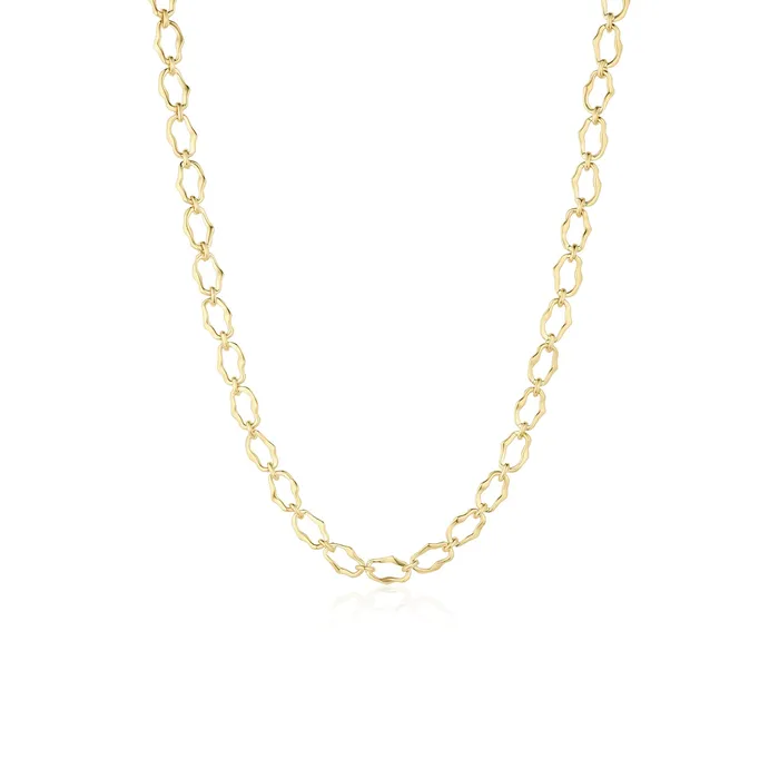 Marrow Fine Necklaces 8mm Sculpted Link Gold Necklace