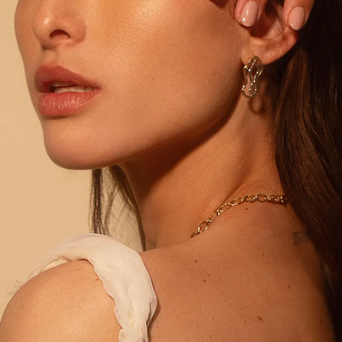 Marrow Fine Necklaces 8mm Sculpted Link Gold Necklace Marrow Fine Necklaces 8mm Sculpted Link Gold Necklace