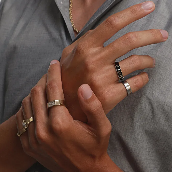 Marrow Fine Rings Inlay Mens Band