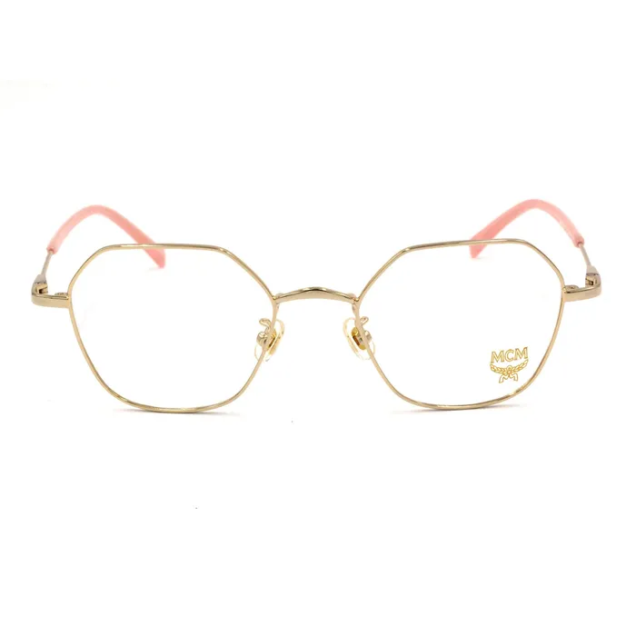 MCM Earrings MCM Mens Eyeglasses Shiny Gold Metal Geometric Frame Demo Lens MCM 2141A 717