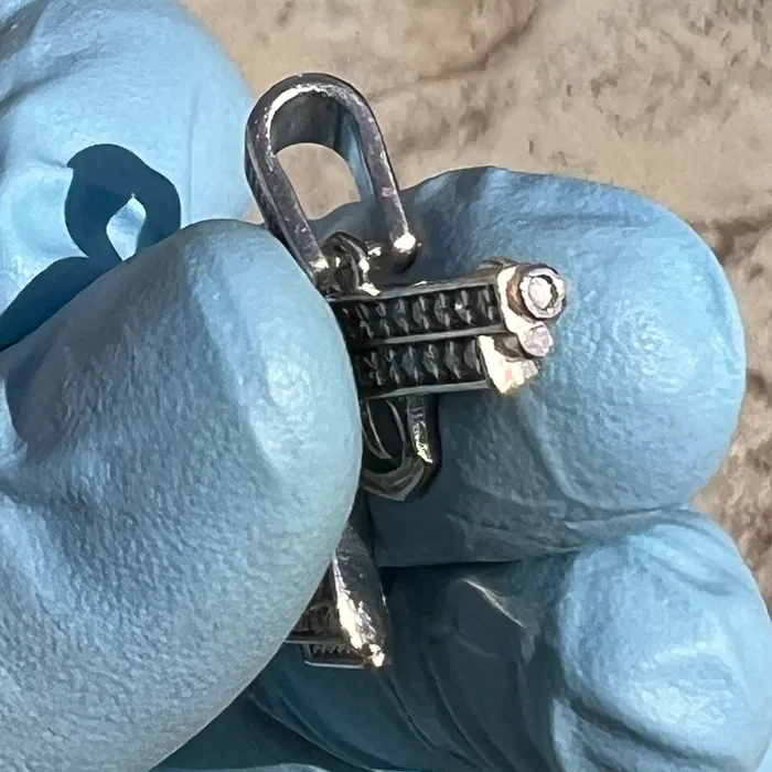 Necklaces Bling Cartel 925 Sterling Silver Gun Pistol Scrollwork Engraving Iced CZ Pendant Necklaces Bling Cartel 925 Sterling Silver Gun Pistol Scrollwork Engraving Iced CZ Pendant