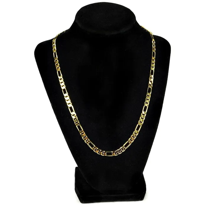 Necklaces Bling Cartel Admin Figaro Link Gold Finish Choker Necklace 20 x 65MM