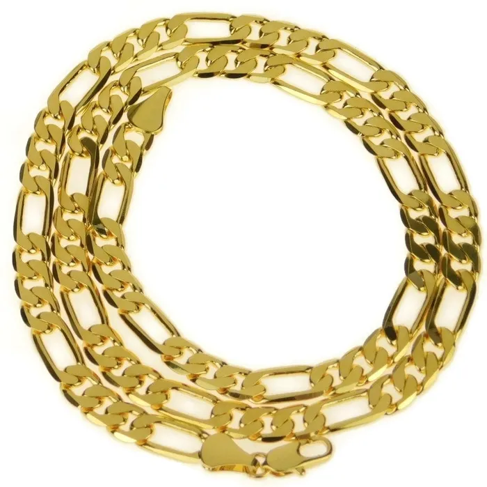 Necklaces Bling Cartel Admin Figaro Link Gold Finish Choker Necklace 20 x 65MM