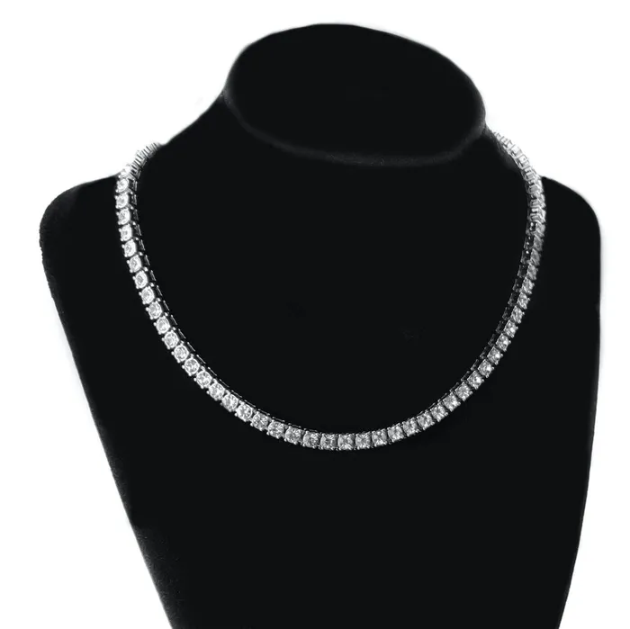 Necklaces Bling Cartel Admin One Row Silver Tone 16 Tennis Chain Necklace 5MM Necklaces Bling Cartel Admin One Row Silver Tone 16 Tennis Chain Necklace 5MM
