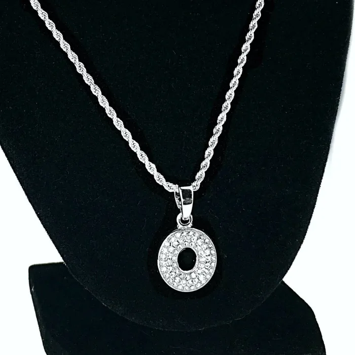 Necklaces Bling Cartel Admin Silver Tone O Letter Micro Chain Rope Necklace Necklaces Bling Cartel Admin Silver Tone O Letter Micro Chain Rope Necklace