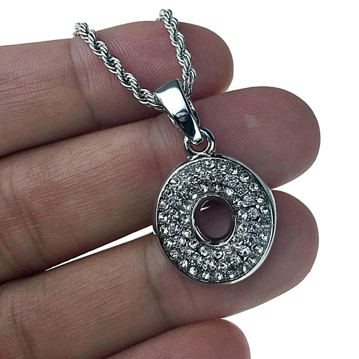 Necklaces Bling Cartel Admin Silver Tone O Letter Micro Chain Rope Necklace