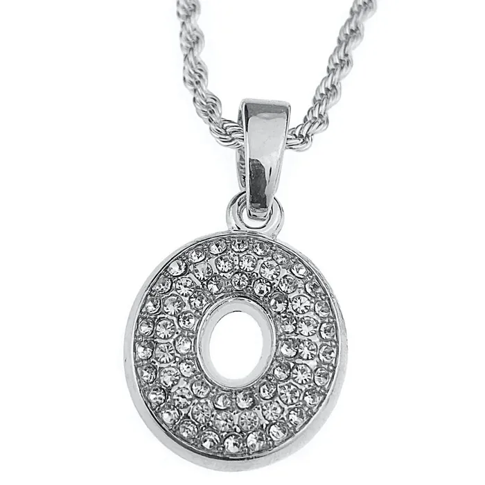 Necklaces Bling Cartel Admin Silver Tone O Letter Micro Chain Rope Necklace