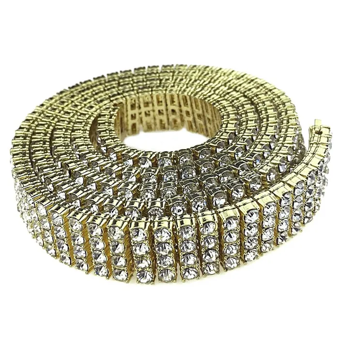 Necklaces Bling Cartel Pharaoh Chain Four Row CZ Gold Plated Iced Bling Out 4 Rows Necklace 32 Necklaces Bling Cartel Pharaoh Chain Four Row CZ Gold Plated Iced Bling Out 4 Rows Necklace 32