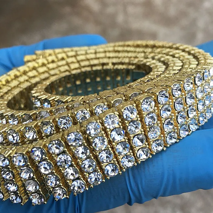 Necklaces Bling Cartel Pharaoh Chain Four Row CZ Gold Plated Iced Bling Out 4 Rows Necklace 32 Necklaces Bling Cartel Pharaoh Chain Four Row CZ Gold Plated Iced Bling Out 4 Rows Necklace 32