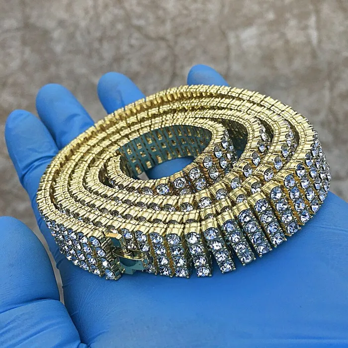 Necklaces Bling Cartel Pharaoh Chain Four Row CZ Gold Plated Iced Bling Out 4 Rows Necklace 32 Necklaces Bling Cartel Pharaoh Chain Four Row CZ Gold Plated Iced Bling Out 4 Rows Necklace 32