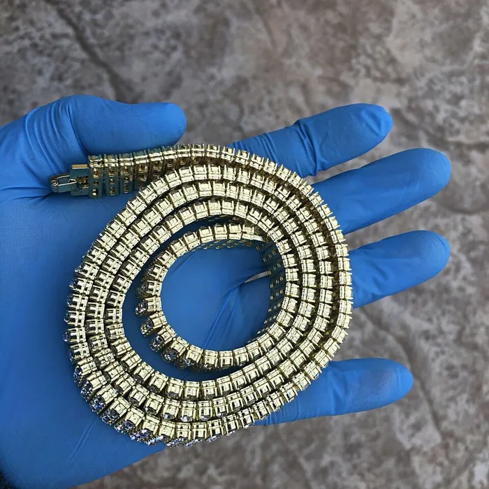 Necklaces Bling Cartel Pharaoh Chain Four Row CZ Gold Plated Iced Bling Out 4 Rows Necklace 32 Necklaces Bling Cartel Pharaoh Chain Four Row CZ Gold Plated Iced Bling Out 4 Rows Necklace 32