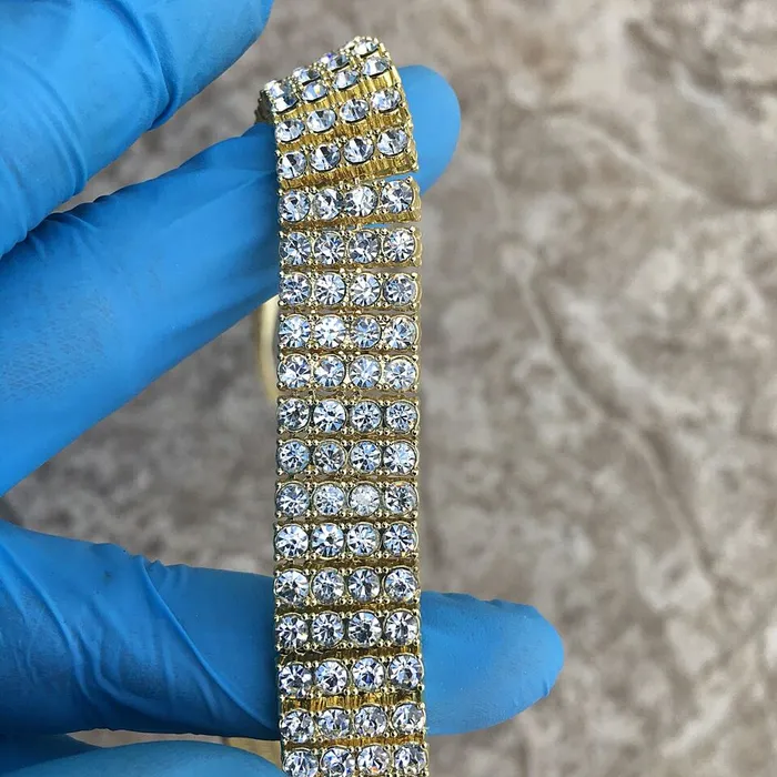 Necklaces Bling Cartel Pharaoh Chain Four Row CZ Gold Plated Iced Bling Out 4 Rows Necklace 32 Necklaces Bling Cartel Pharaoh Chain Four Row CZ Gold Plated Iced Bling Out 4 Rows Necklace 32