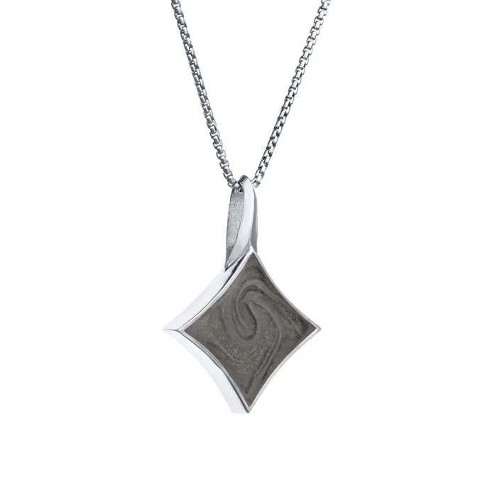 Necklaces closebymejewelry Large Luminary Cremation Necklace in 14K White Gold