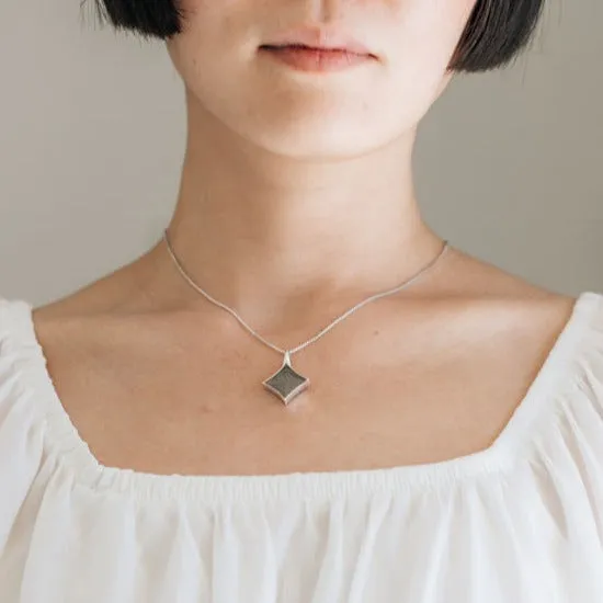 Necklaces closebymejewelry Large Luminary Cremation Necklace in 14K White Gold