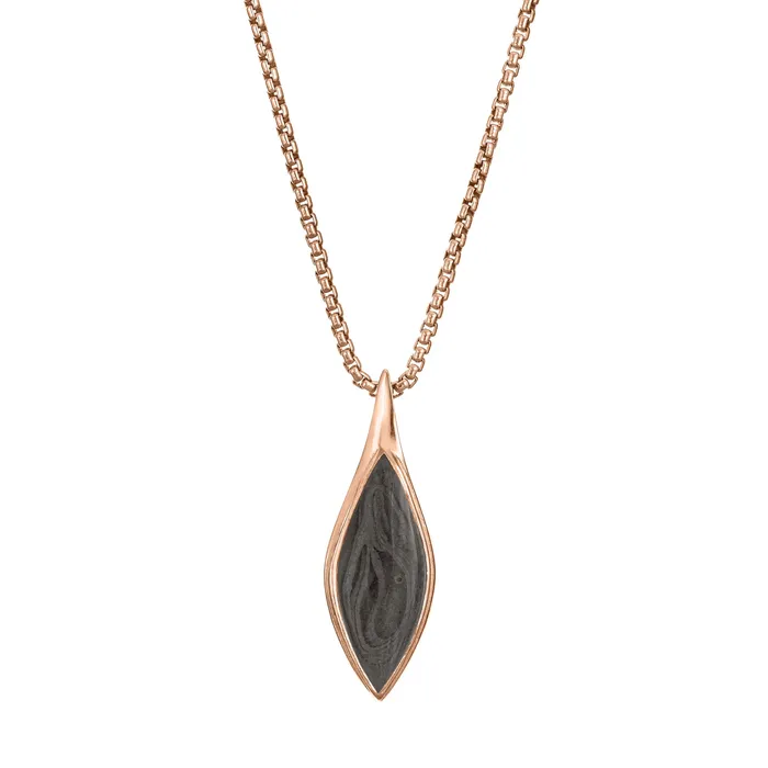 Necklaces closebymejewelry Marquise Cremation Necklace in 14K Rose Gold