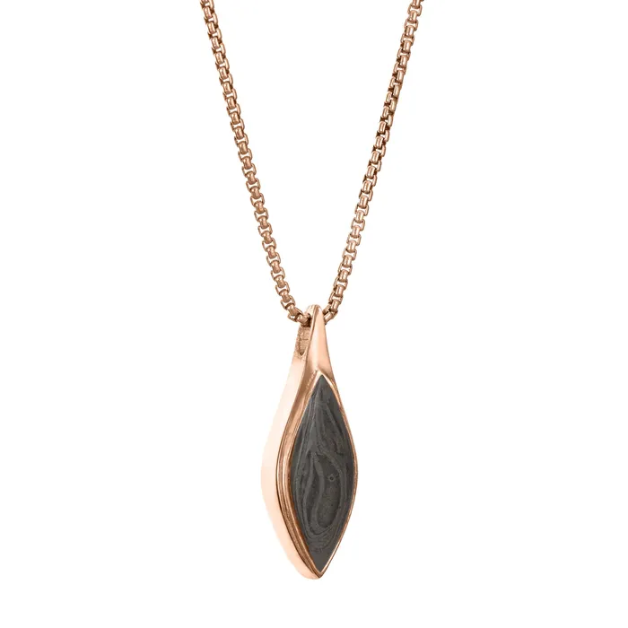 Necklaces closebymejewelry Marquise Cremation Necklace in 14K Rose Gold