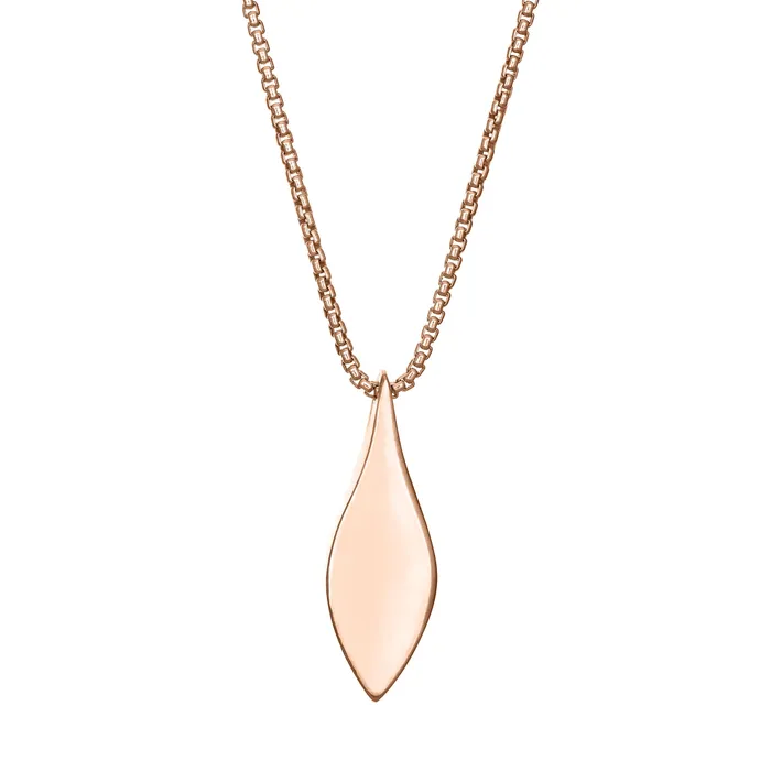 Necklaces closebymejewelry Marquise Cremation Necklace in 14K Rose Gold