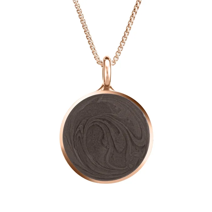 Necklaces closebymejewelry Simple Bail Circle Cremation Necklace in 14K Rose Gold