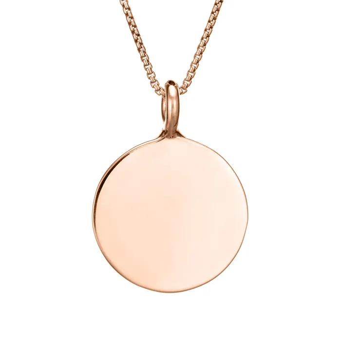 Necklaces closebymejewelry Simple Bail Circle Cremation Necklace in 14K Rose Gold